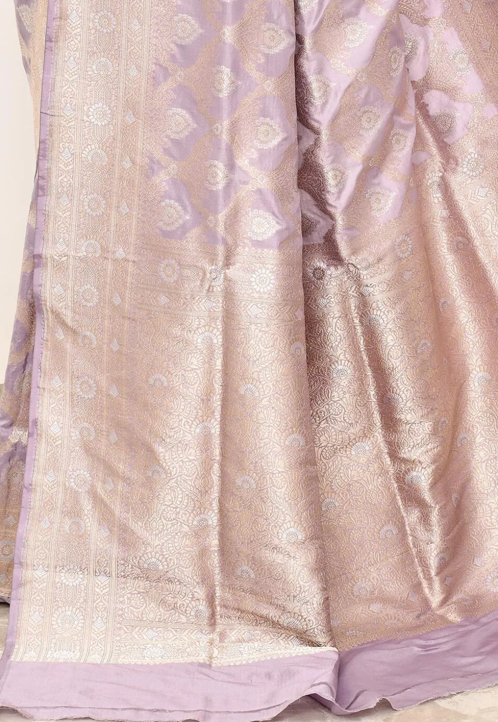 Banarasi Pure Katan Silk Handloom Saree in Light Purple