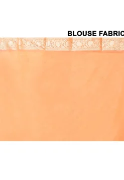 Banarasi Pure Katan Silk Handloom Saree in Peach