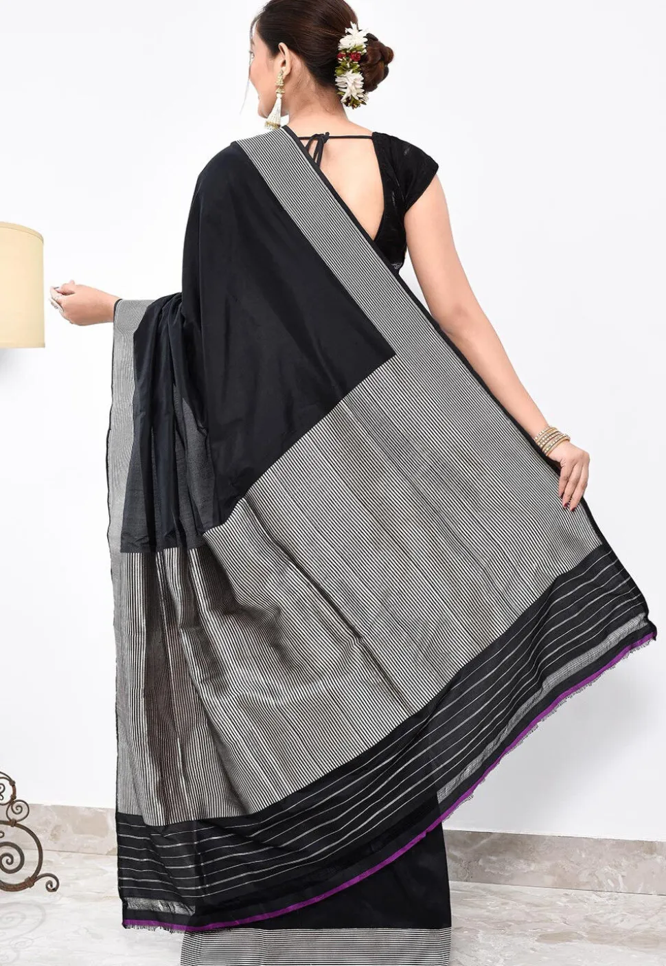 Banarasi Pure Katan Silk Handloom Saree in Black