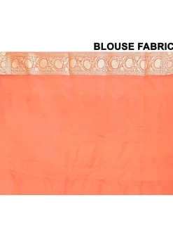 Banarasi Pure Katan Silk Handloom Saree in Orange
