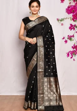 Banarasi Pure Katan Silk Saree in Black