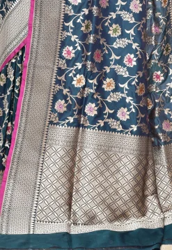 Banarasi Pure Katan Silk Handloom Saree in Blue