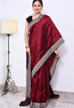 Banarasi Pure Katan Silk Handloom Saree in Maroon