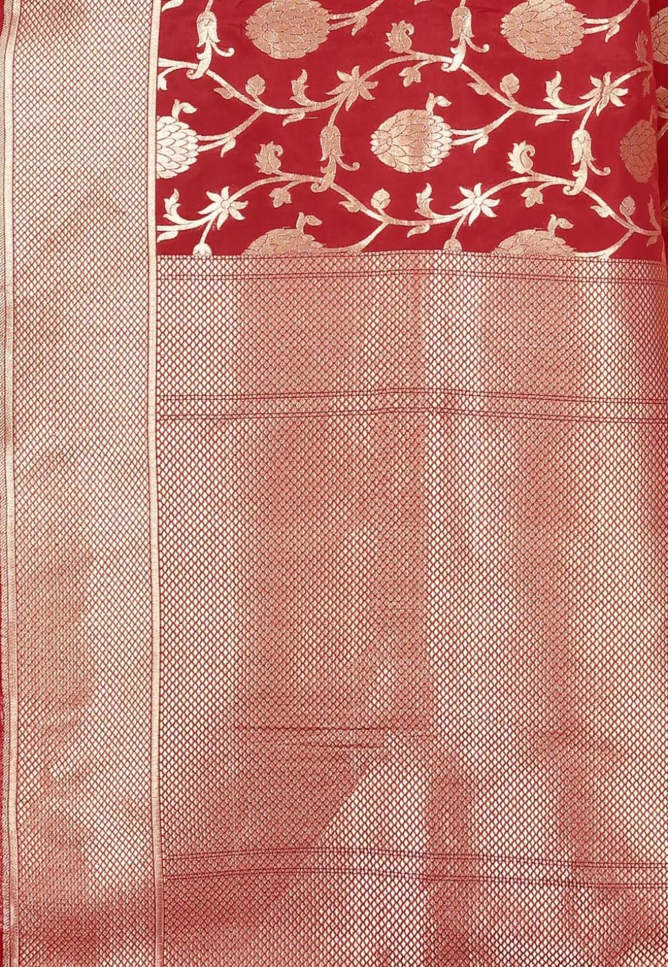 Banarasi Pure Katan Silk Handloom Saree in Red