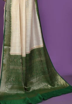 Banarasi Pure Muga Silk Saree in Light Beige