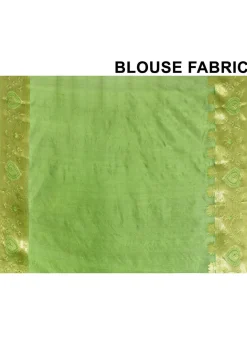 Banarasi Pure Silk Saree in Blue and Green