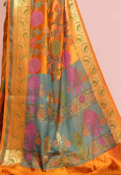 Banarasi Pure Silk Saree in Mustard