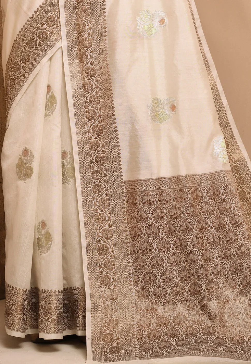 Banarasi Pure Silk Saree in Cream