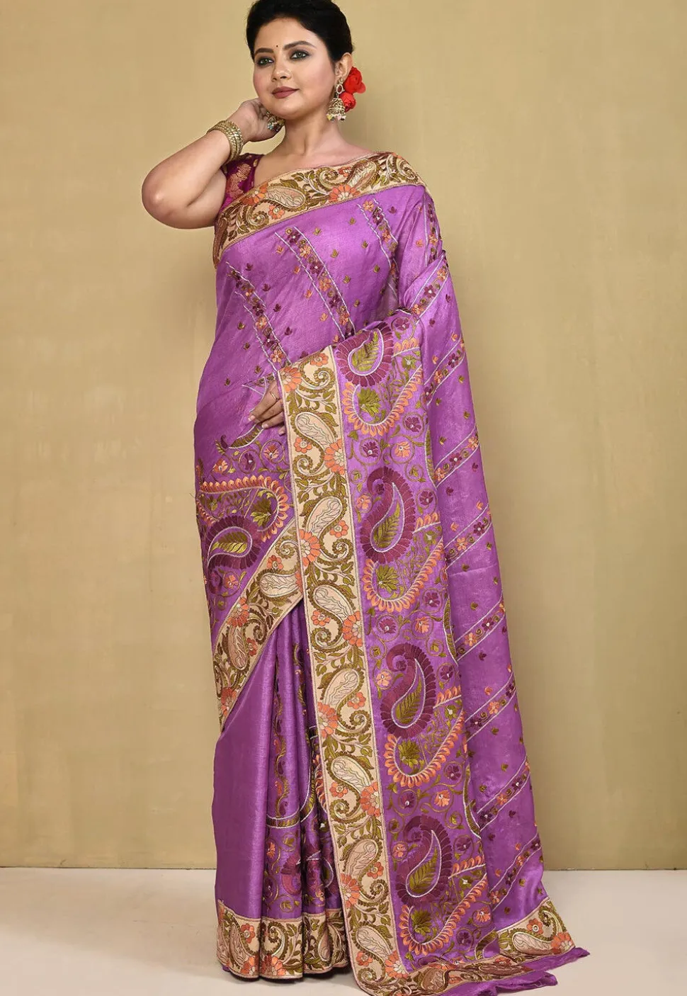 Banarasi Pure Silk Saree in Purple