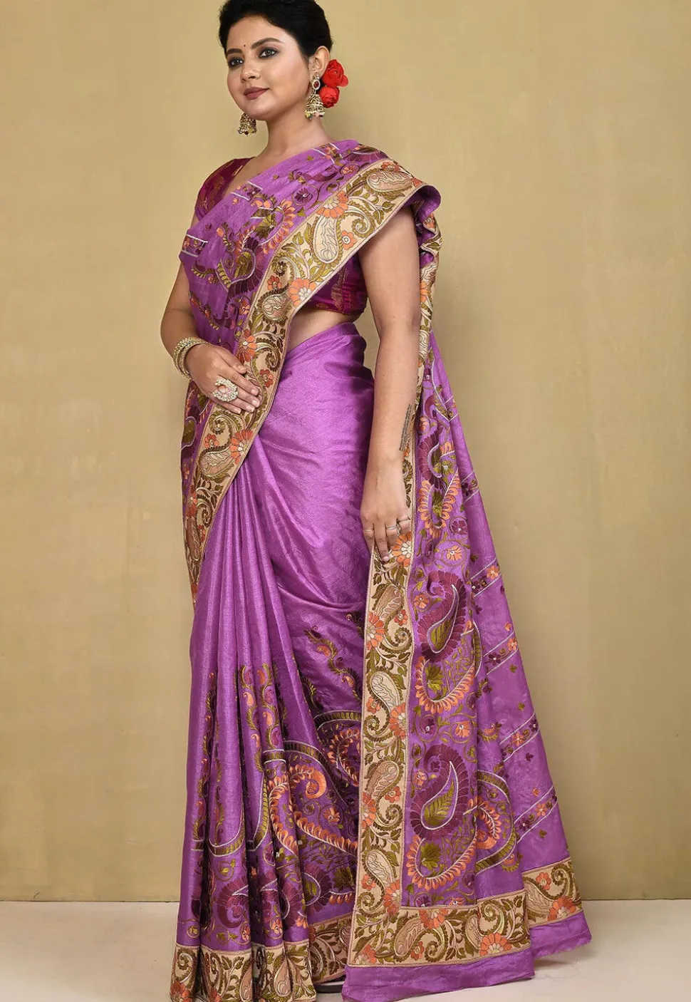 Banarasi Pure Silk Saree in Purple