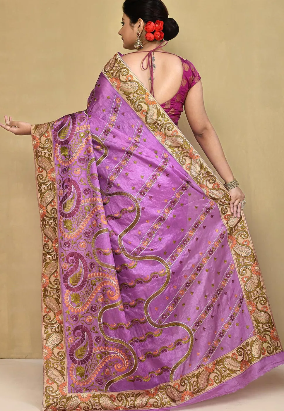 Banarasi Pure Silk Saree in Purple