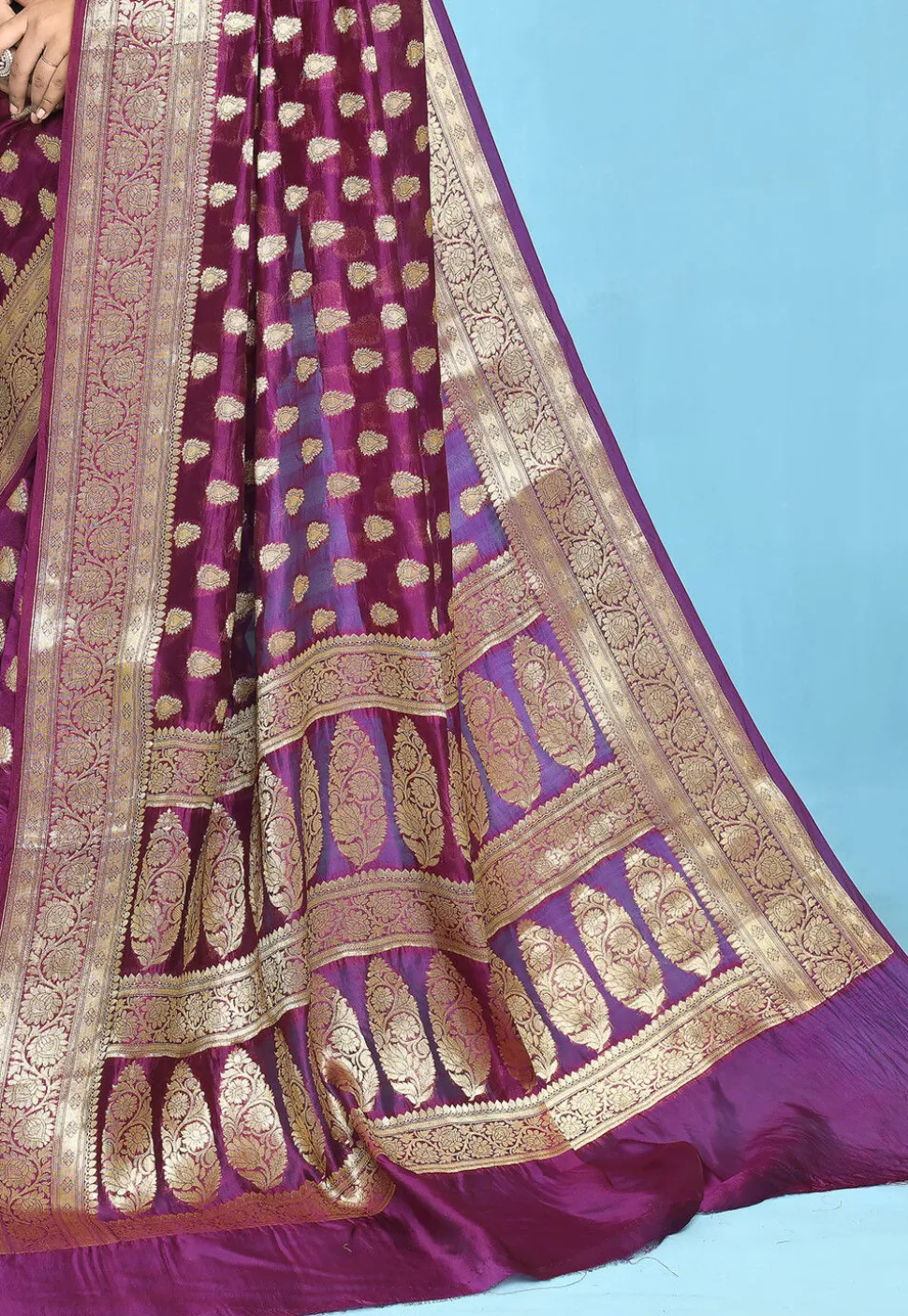 Banarasi Pure Silk Saree in Magenta