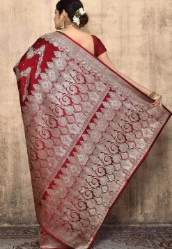 Banarasi Pure Silk Saree in Maroon