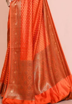 Banarasi Pure Silk Saree in Orange