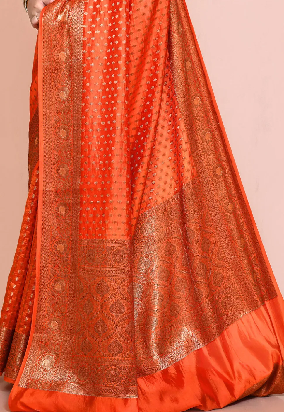 Banarasi Pure Silk Saree in Orange