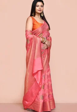 Banarasi Pure Silk Saree in Pink