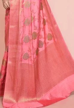 Banarasi Pure Silk Saree in Pink