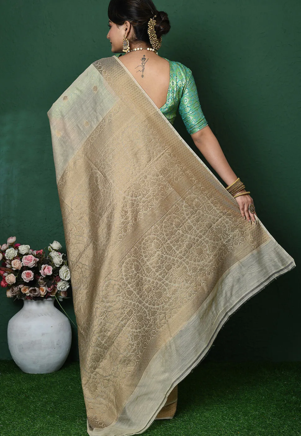 Banarasi Pure Silk Saree in Beige