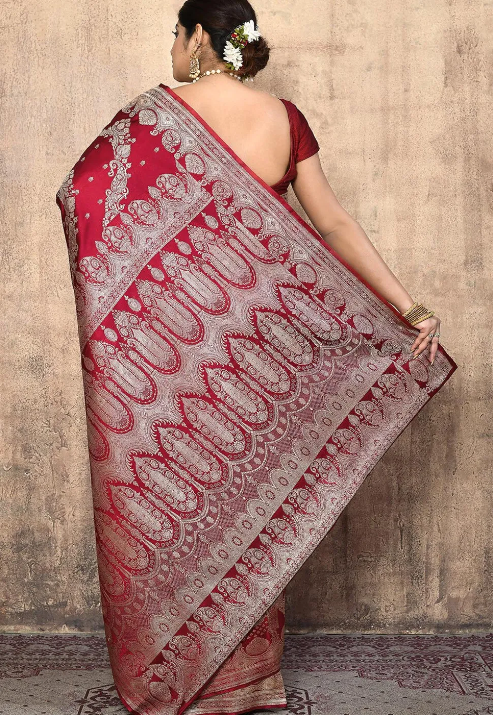 Banarasi Pure Silk Saree in Maroon