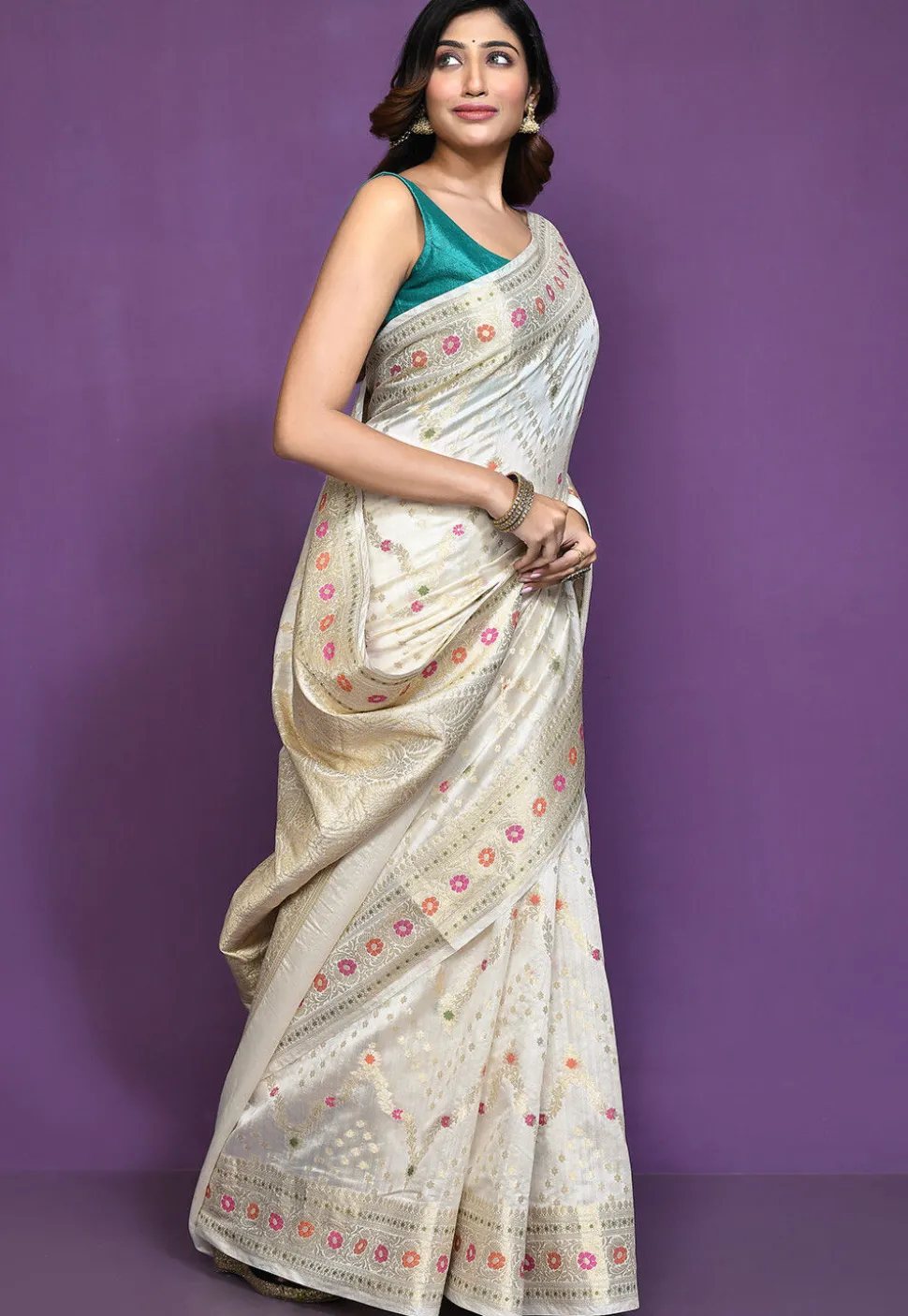 Banarasi Pure Silk Saree in Off White