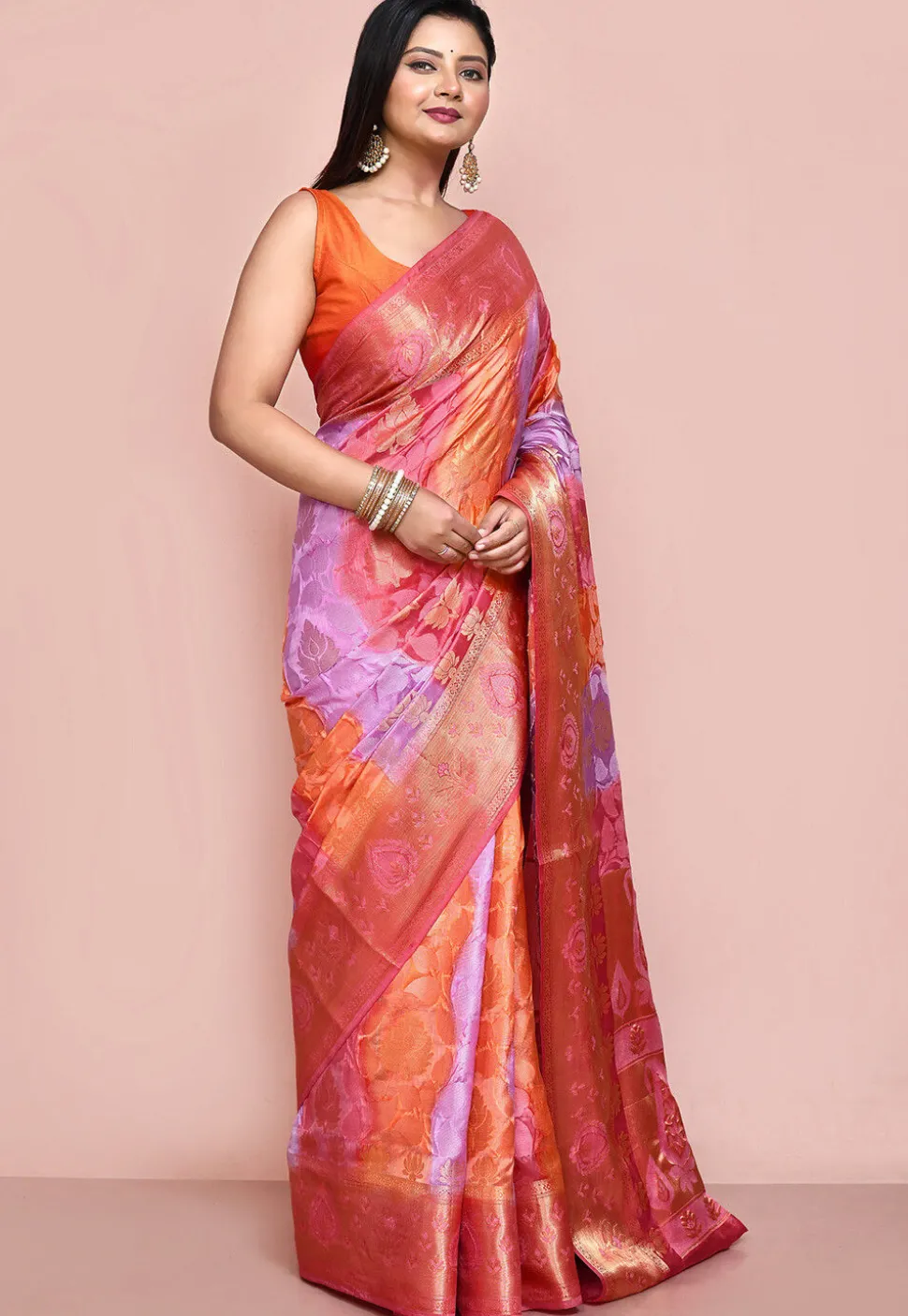 Banarasi Pure Silk Saree in Multicolor