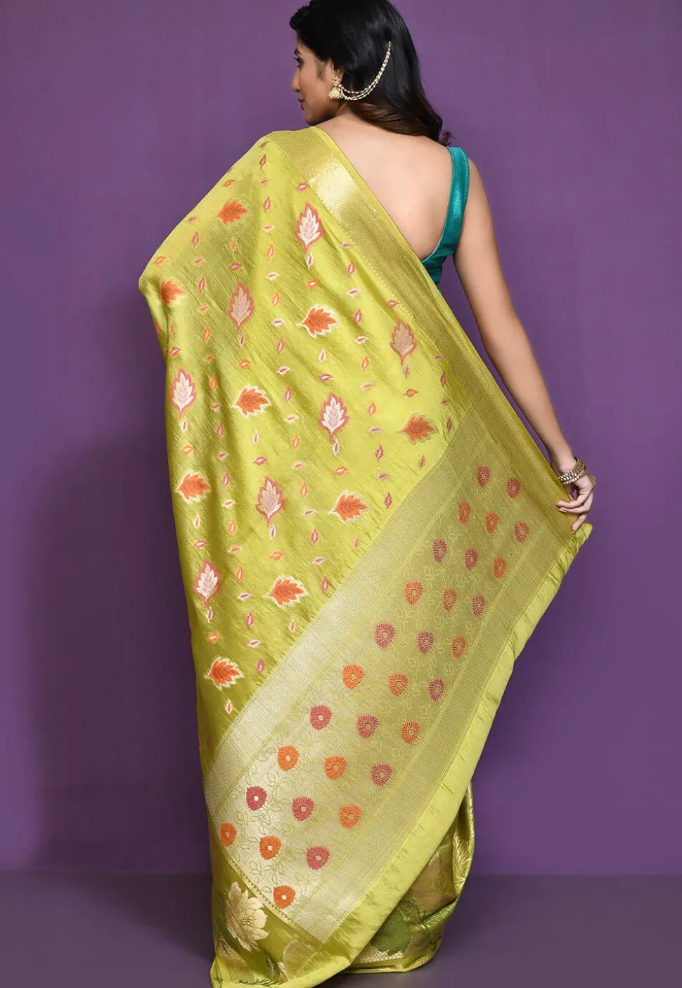 Banarasi Pure Silk Saree in Light Green