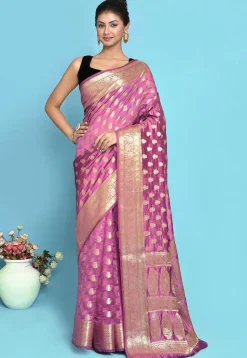 Banarasi Pure Silk Saree in Pink