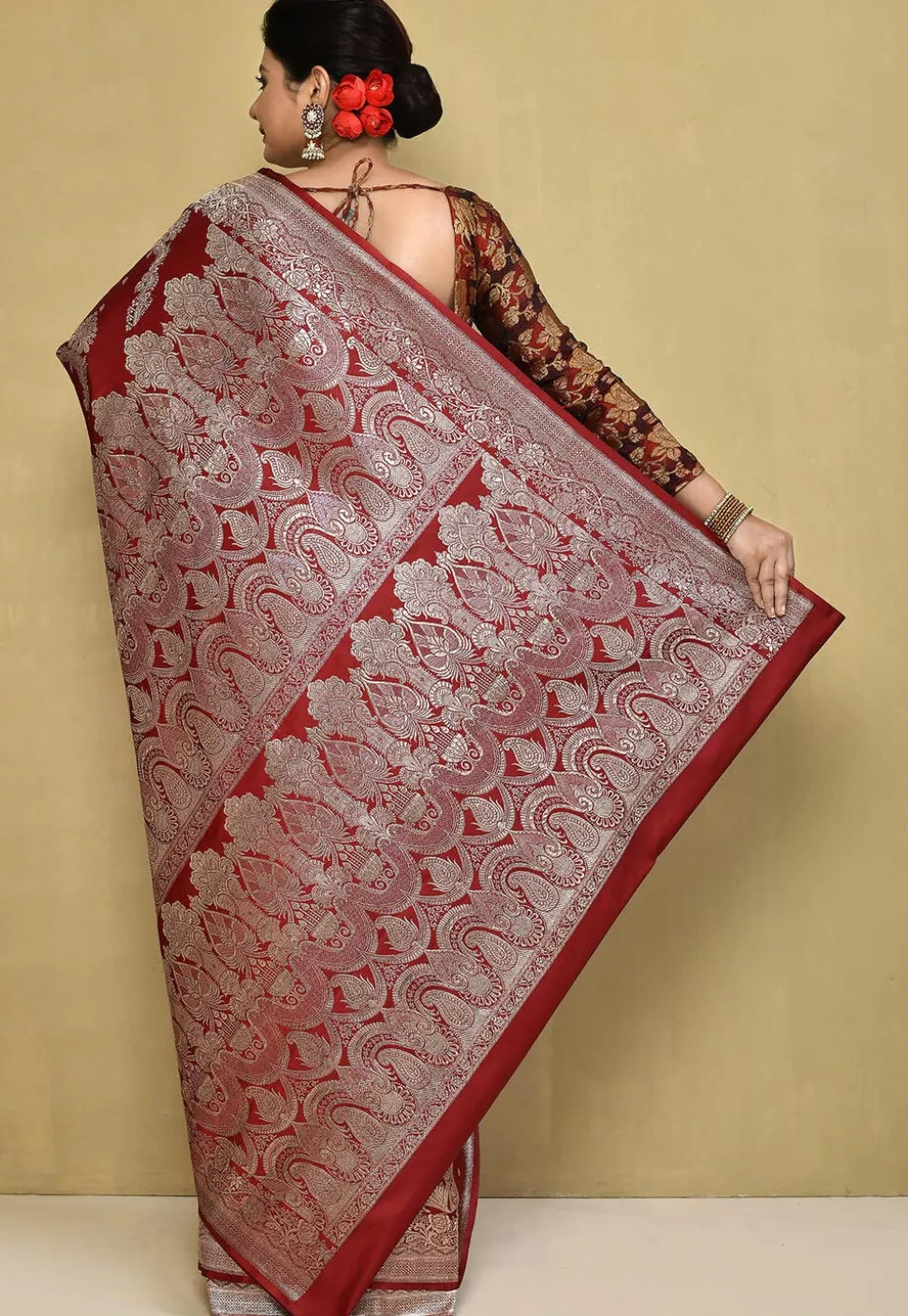 Banarasi Pure Silk Saree in Maroon