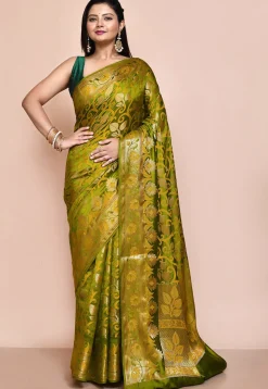 Banarasi Pure Silk Saree in Green