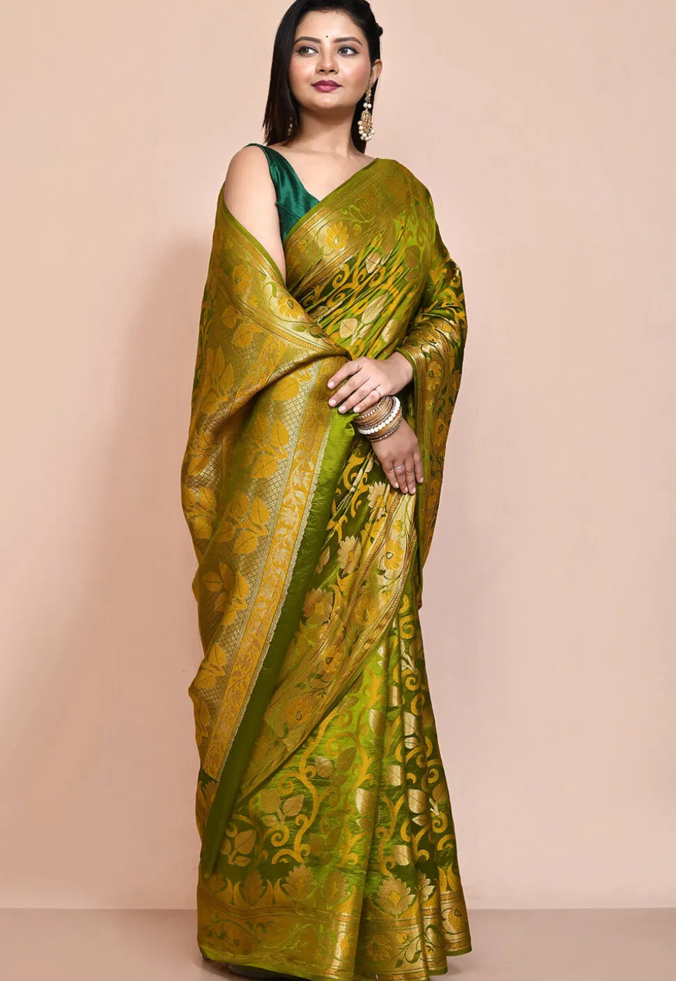 Banarasi Pure Silk Saree in Green