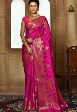 Banarasi Pure Silk Saree in Magenta