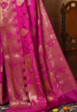Banarasi Pure Silk Saree in Magenta