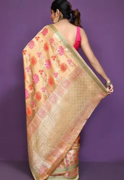 Banarasi Pure Silk Saree in Peach