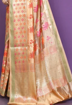 Banarasi Pure Silk Saree in Peach