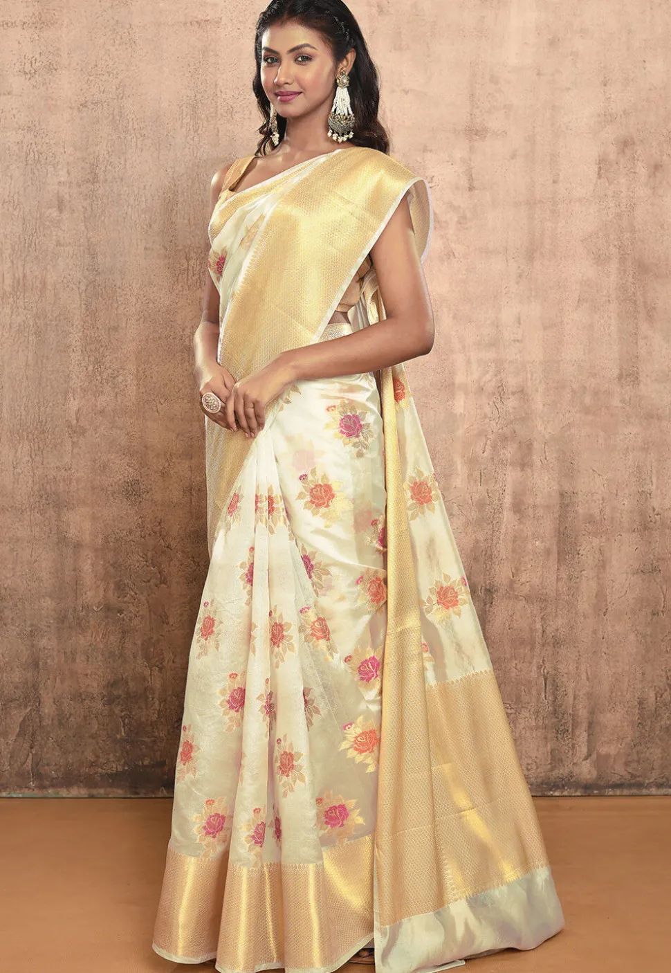 Banarasi Pure Silk Saree in Off White