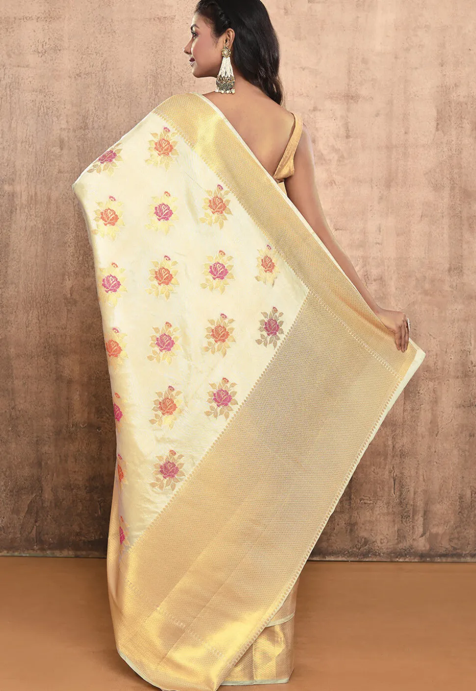 Banarasi Pure Silk Saree in Off White