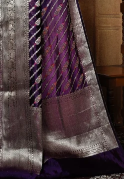 Banarasi Pure Silk Saree in Violet