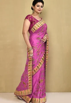 Banarasi Pure Silk Saree in Pink