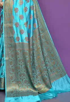 Banarasi Pure Silk Saree in Light Blue