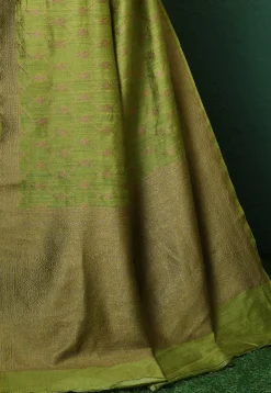 Banarasi Pure Silk Saree in Olive Green