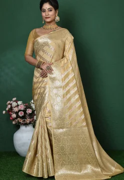 Banarasi Pure Silk Saree in Beige