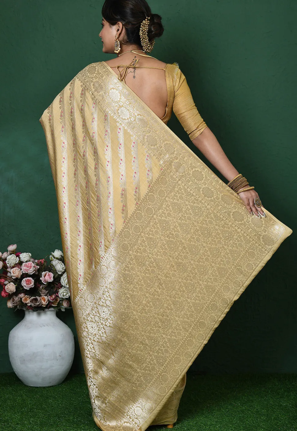 Banarasi Pure Silk Saree in Beige