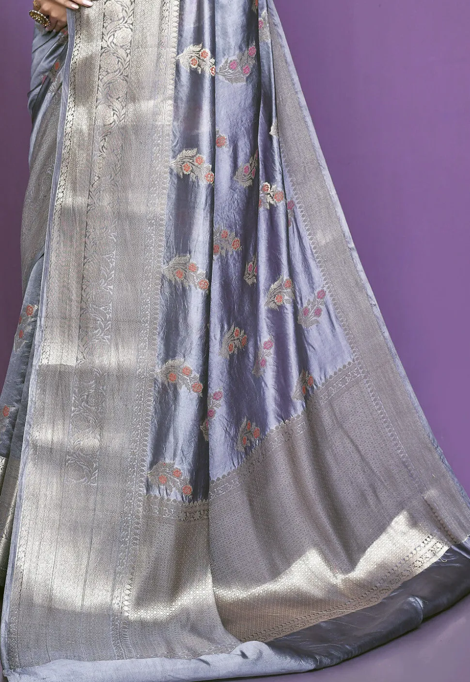 Banarasi Pure Silk Saree in Grey