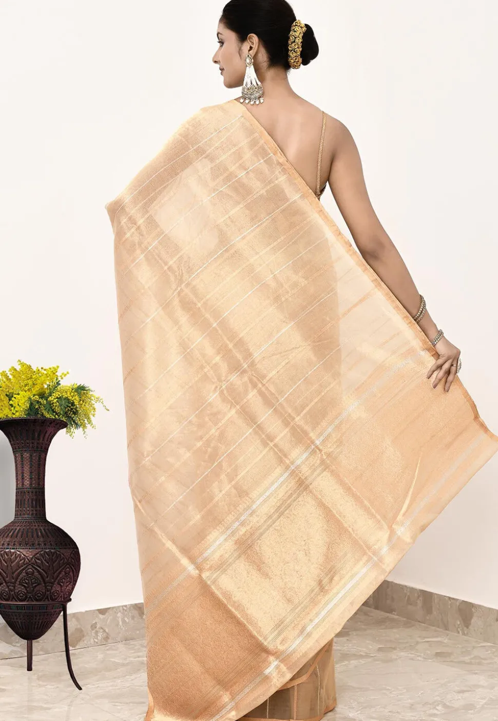 Banarasi Pure Tissue Silk Handloom Saree in Golden