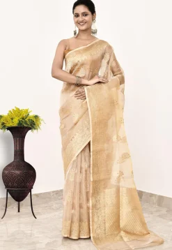 Banarasi Pure Tissue Silk Handloom Saree in Golden