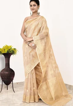 Banarasi Pure Tissue Silk Handloom Saree in Golden