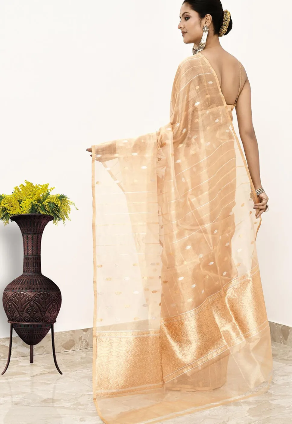 Banarasi Pure Tissue Silk Handloom Saree in Golden