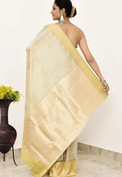 Banarasi Pure Tissue Silk Handloom Saree in Grey