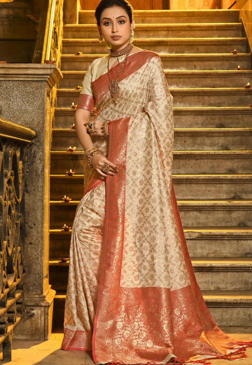 Banarasi Saree in Beige