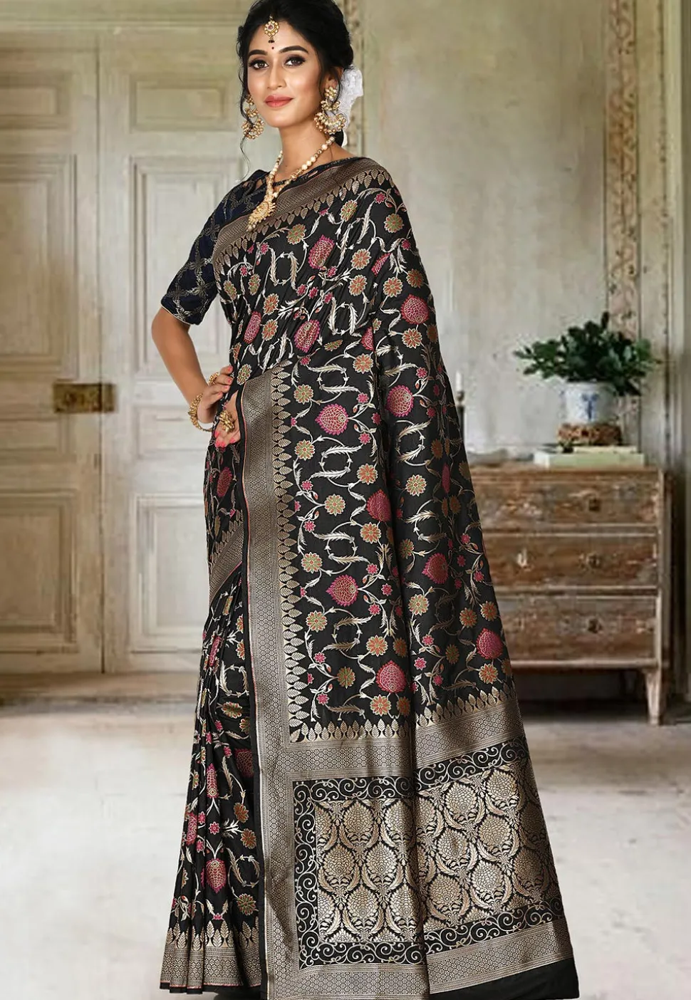 Banarasi Saree in Black